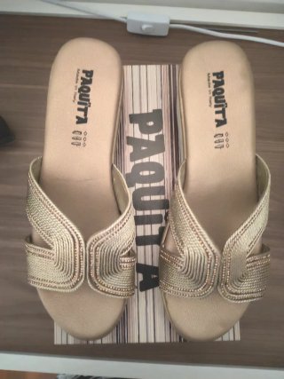 Ciabatte Paquita Beige/Oro