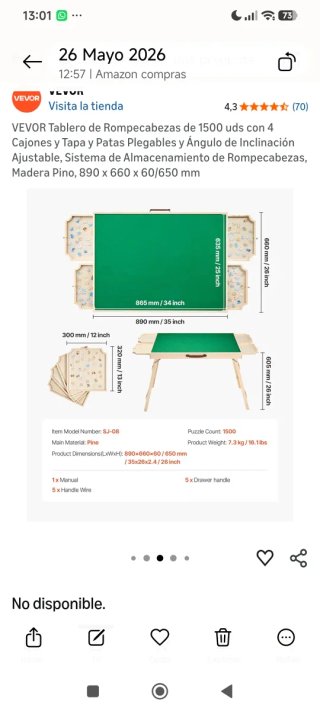 Mesa Puzles hasta 1500 Piezas.