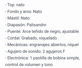 Mandolina Eléctrica Negra Stagg