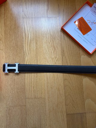 Cinturón Hermes Hebilla Plateada Negro