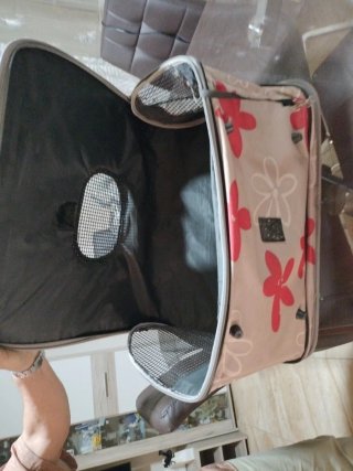 Transportín para perro con estampado floral
