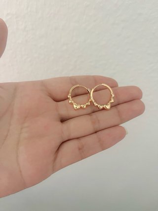 Pendientes Aro Corazones Dorados