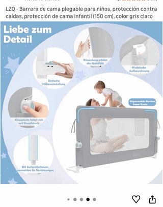 2 Barreras Cama Niños 150cm