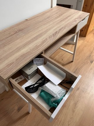 Mesa recibidor escritorio madera y metal