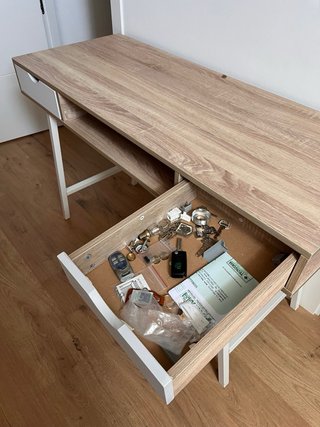 Mesa recibidor escritorio madera y metal