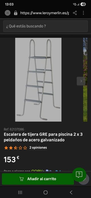 Escalera Gre Piscina Metal/Plástico Gris/Blanco