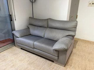 Sofá Cama Gris Tela Casi Nuevo
