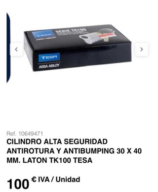 Cilindro de alta seguridad 30x40mm