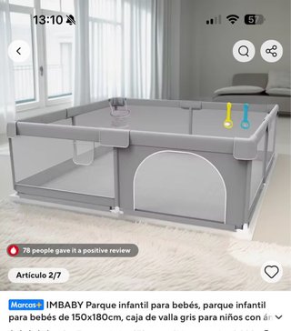 Parque infantil IMABABY 150x180cm gris