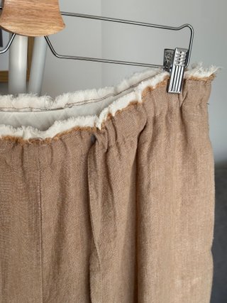 Pantalón Lino Zara Beige Talla L