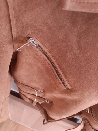 Chaqueta Biker Stradivarius Marrón