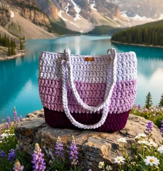 Bolsa de crochê artesanal