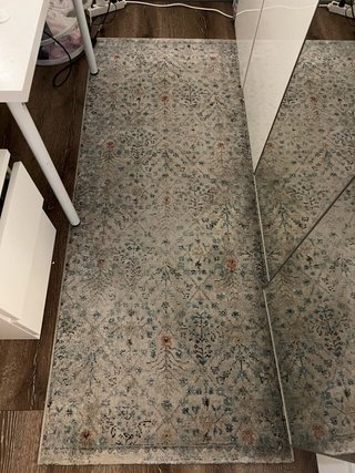 Alfombra estilo persa beige y azul