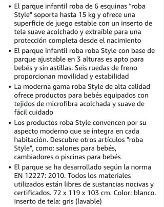 Parque infantil para bebés Roba