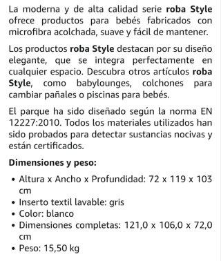 Parque infantil para bebés Roba