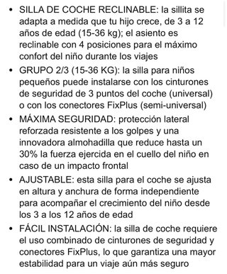 Silla Chicco Grupo 2/3 Isofix