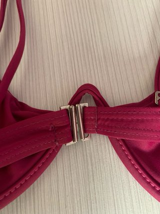 Bikini dos piezas morado negro y blanco