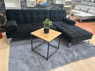 Sofá Cama Chaise Longue 198cm Negro