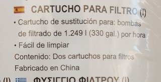 Filtro Piscina tipo I + Test Kit CL/PH + Parches