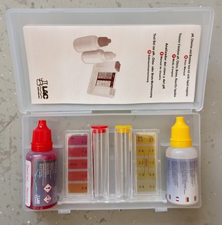 Filtro Piscina tipo I + Test Kit CL/PH + Parches