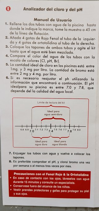 Filtro Piscina tipo I + Test Kit CL/PH + Parches