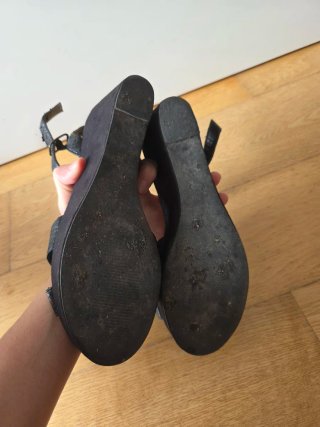 Sandalias cuña negras talla 37