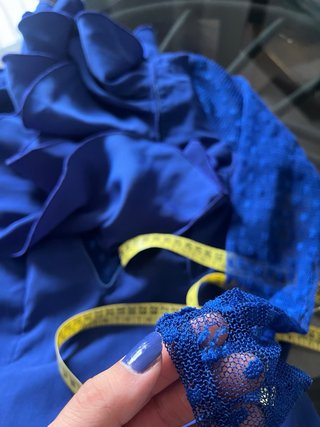 Traje Flamenca Azul Eléctrico Exclusivo