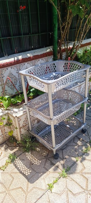 Tres Carritos Organizador Plástico Gris 3 Niveles