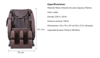 Butaca Masaje Relax Piel Sintética Marrón