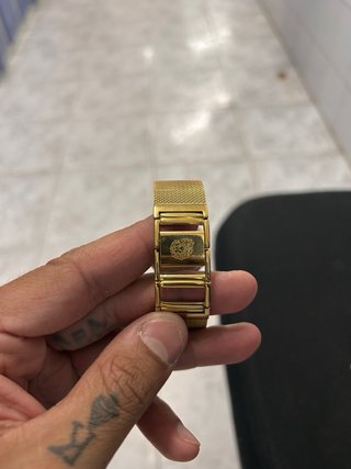 Relok Reloj Dorado Mujer Cristal Zafiro