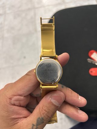 Relok Reloj Dorado Mujer Cristal Zafiro