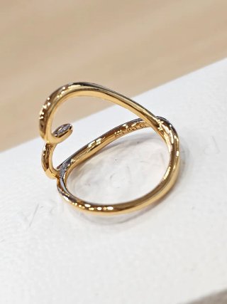 Anillo Pandora Corazón Orgánico Dorado Talla 50