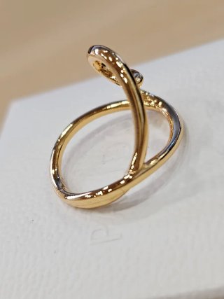 Anillo Pandora Corazón Orgánico Dorado Talla 50