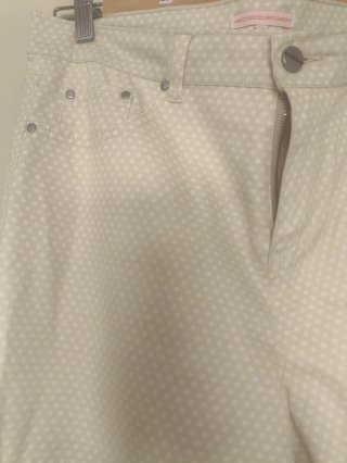 Pantalón PRECCHIO beige lunares talla 44