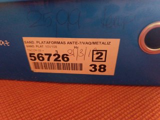 Sandalias tacón alto ante TALLA 38