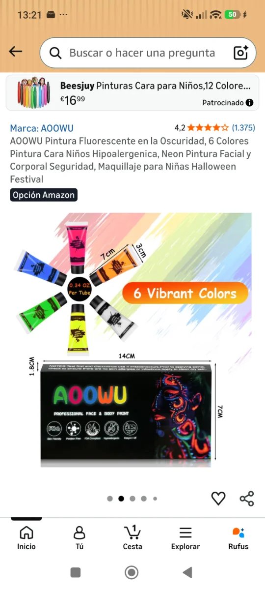 Maschera Neon per Viso 6 Colori Bambini Adulti