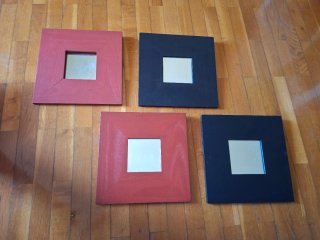 Set di 4 Specchi Quadrati in Legno di Ikea