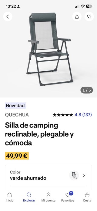 CAMPING, Sillas reclinables Quechua