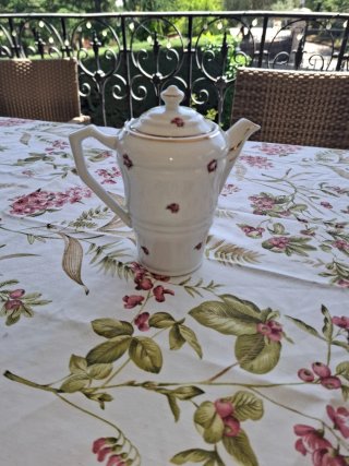 Cafetera/Tetera Vintage Porcelana Flores Rosas