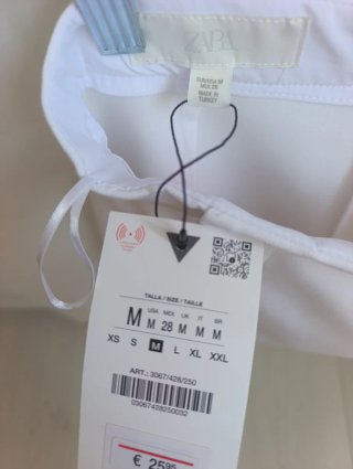 Falda pantalón Zara blanca botones Talla M