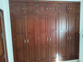 Puerta de madera maciza con cristal