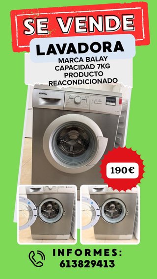 Lavadora Balay 7kg Reacondicionada