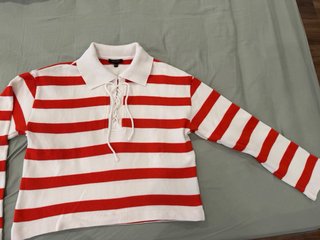 Jersey Massimo Dutti rayas rojo y blanco
