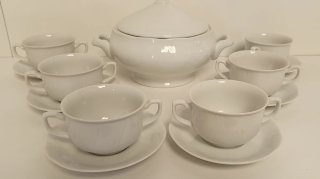 JUEGO DE CONSOME ALLEGRO 14 PIEZAS DE PORCELANA