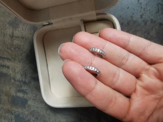 Pendientes Aro circonitas en plata laminada