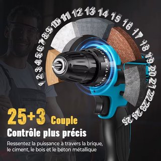 Taladro percutor 28V con 2 baterias
