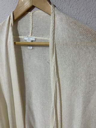 Chaqueta de hilo beige/blanca talla M Mango