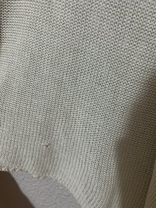 Chaqueta de hilo beige/blanca talla M Mango