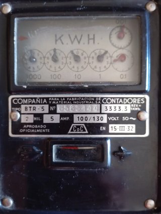 Contador Electricidad Antiguo KWH BTR-5