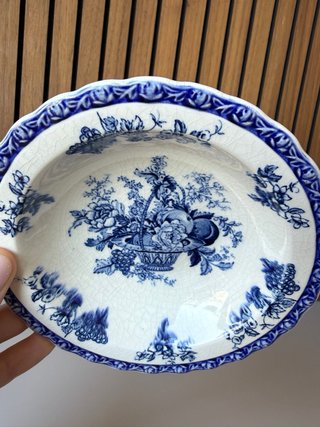 Plato de porcelana Myott vintage azul